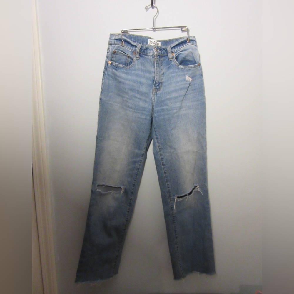 Trendy Blue Distressed Boyfriend Jeans
